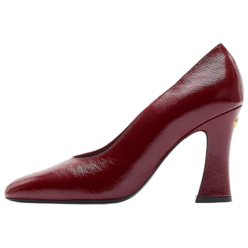 Burberry Trinket Chunky Heel High Heels 9cm Women's Fig
