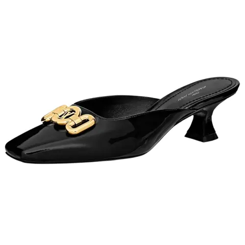 LOUIS VUITTON Rotary Closed Toe Slippers Women's Black