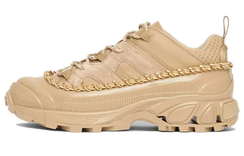 Burberry Arthur Cow Leather Abrasion Resistant Height Increasing Low top Athletic Shoes Women's Honey
