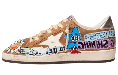 Golden Goose Ball Star Skateboard Shoes Men's Brown Distressed