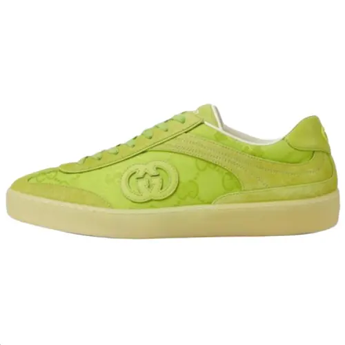 GUCCI G75 Suede Low top Skateboard Shoes Women's Lime Green
