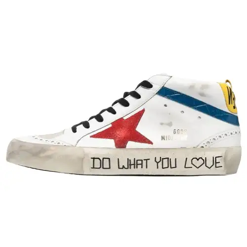 Golden Goose Mid Star Stylish Skateboarding Shoes Men's White