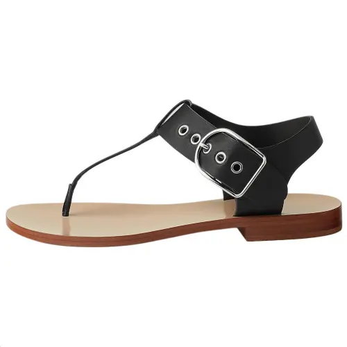 HERMES Klip One Strap Sandals 1.3cm Women's Black