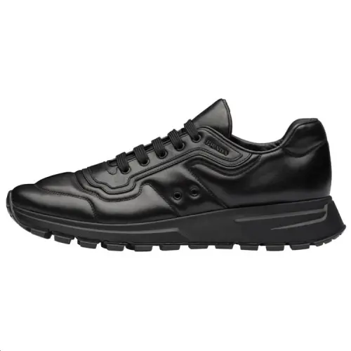PRADA PRAX 1 Leather Low top Casual Shoes Men's Black