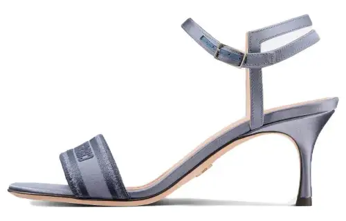 DIOR Leather One Strap Sandals 6.5cm Women's Dark Gray