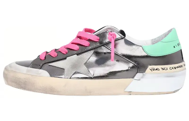 Golden Goose Super Star Leather Stylish Skateboarding Shoes Men's Gray
