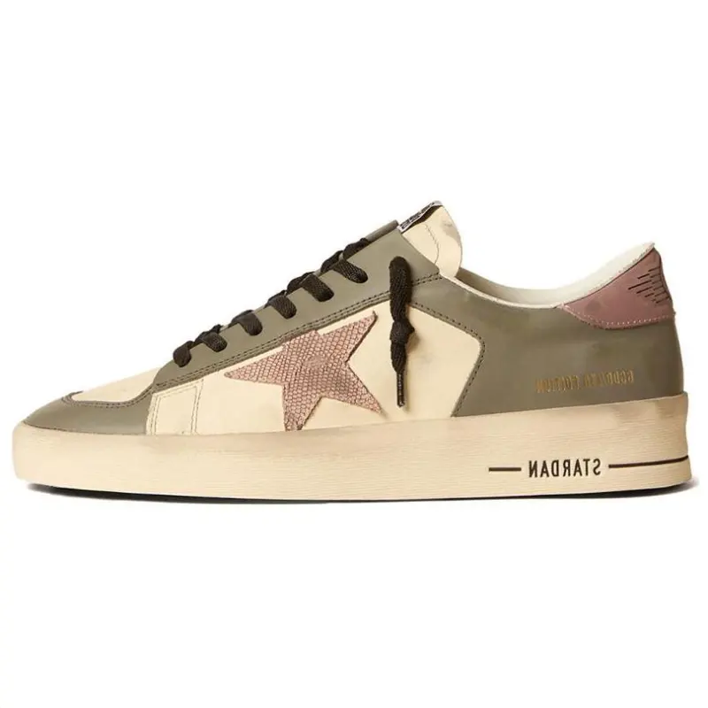Golden Goose Stardan Leather Low top Skateboard Shoes Men's Gray