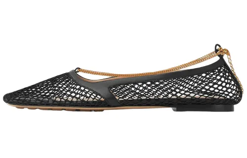 Bottega Veneta Stretch Mesh Flat Shoes Casual Shoes Women's Black