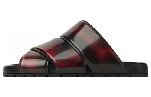 Bottega Veneta Bridge Slide Slippers Men's Black Red