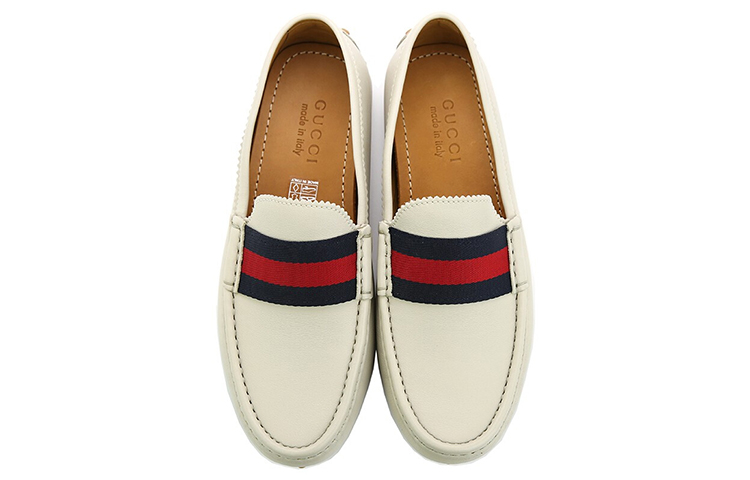 GUCCI Gommino Loafers Men's White