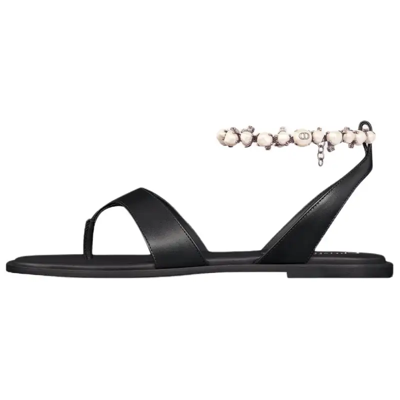 DIOR Paris One Strap Sandals Women's Black