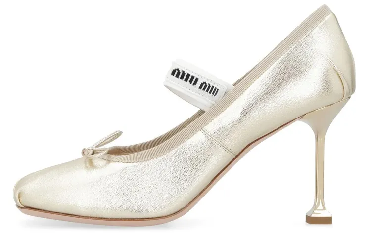 MIU MIU Slim Heel High Heels Women's Platinum