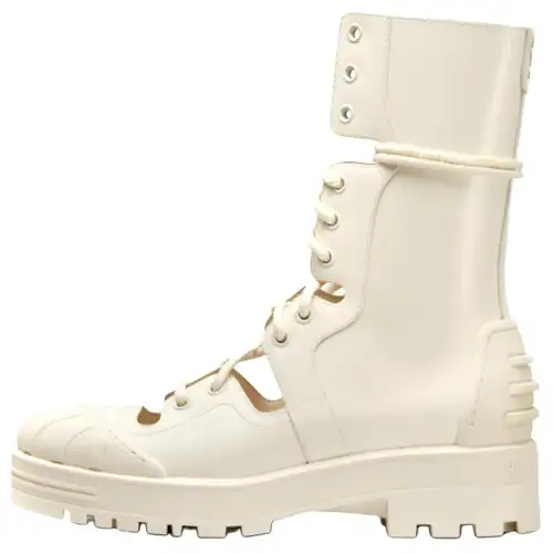 DIOR DiorIron Cow Leather Ankle Boots Women's White