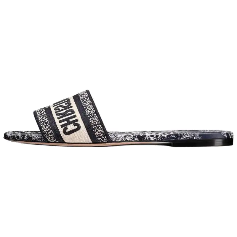DIOR Dway Slide Slippers Women's Black Blue
