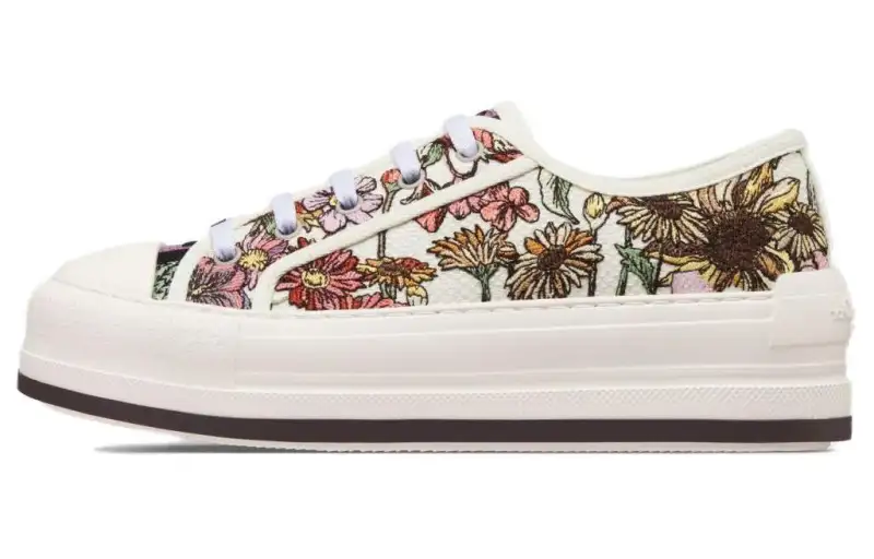 DIOR Walk'n'Dior Canvas Low top Skateboard Shoes Women's White