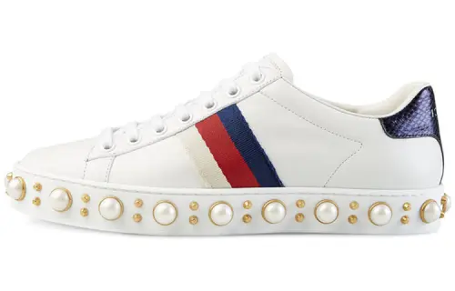 GUCCI ACE Low top Skateboard Shoes Women's White