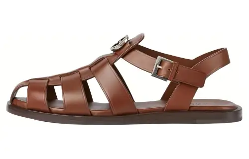 GUCCI Leather Roman Sandals 1.5cm Men's Brown