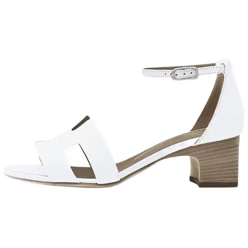 HERMES Encens Leather Fashion Sandal Women's White