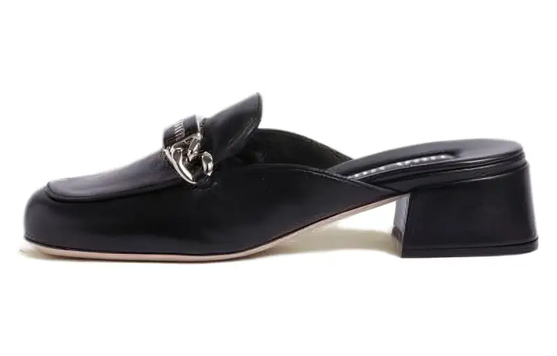 MIU MIU Closed Toe Slippers Women's Black