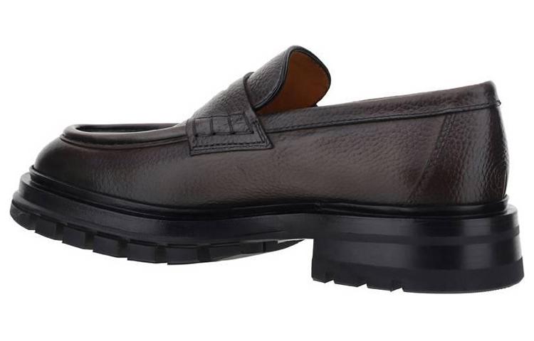 Santoni Grained Leather Loafers
