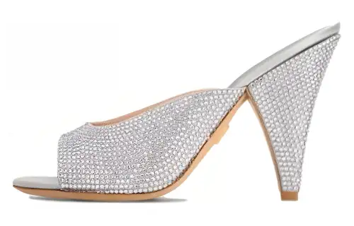 LOUIS VUITTON Slide Slippers Women's Silver
