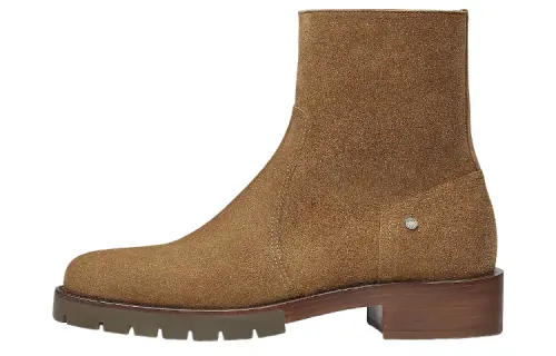 HERMES Delta Suede Ankle Boots Men's Brown