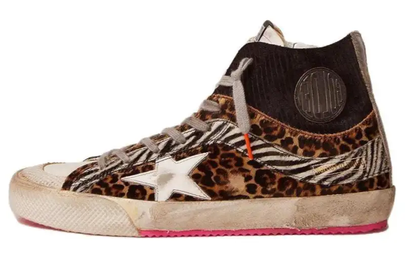 Golden Goose Francy Suede Skateboard Shoes Men's Brown Distressed