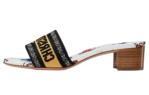 DIOR Dway Stylish Sandal Women's White Black Yellow