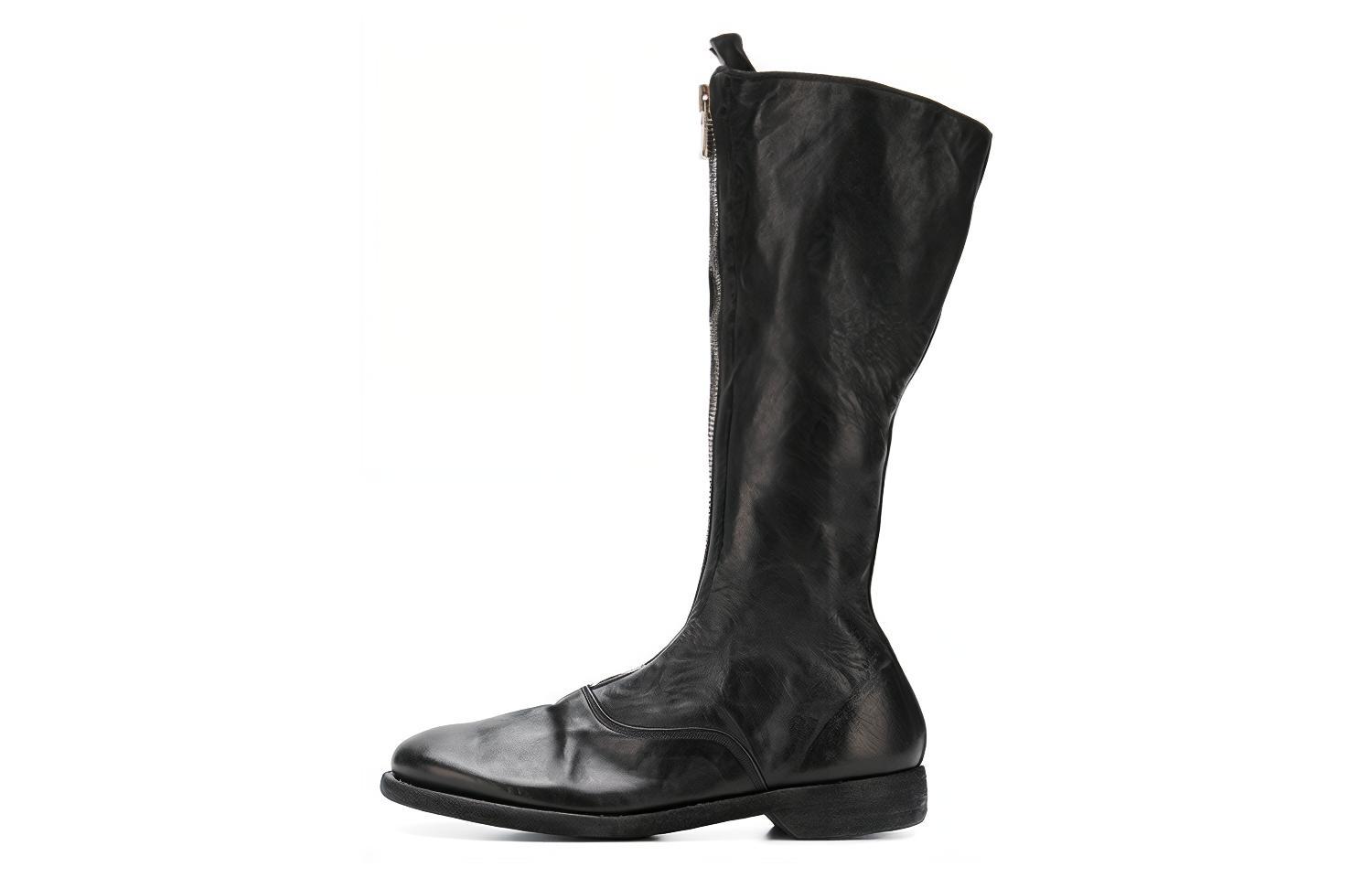 GUIDI Cow Leather Knee high Boots Women's Black
