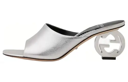 GUCCI Slide Slippers Women's Silver