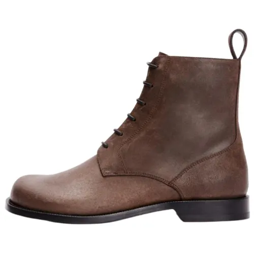 LOEWE Campo Leather Ankle Boots Men's Brown