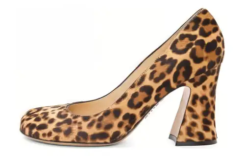 LOEWE Calle Leather Chunky Heel High Heels 8.5cm Women's Brown