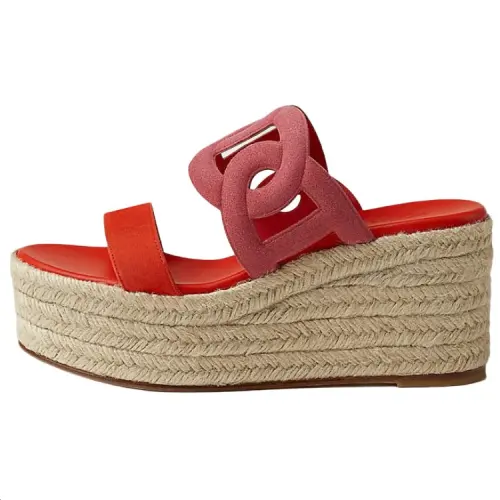 HERMES Slide Slippers 8.5cm Women's Orange