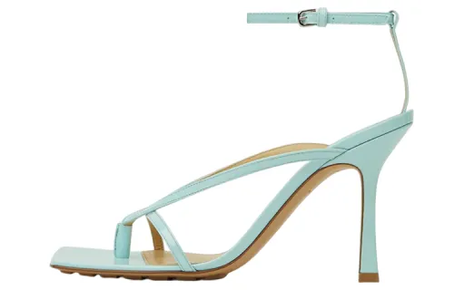 Bottega Veneta Stretch Leather One Strap Sandals 9cm Women's Light Blue