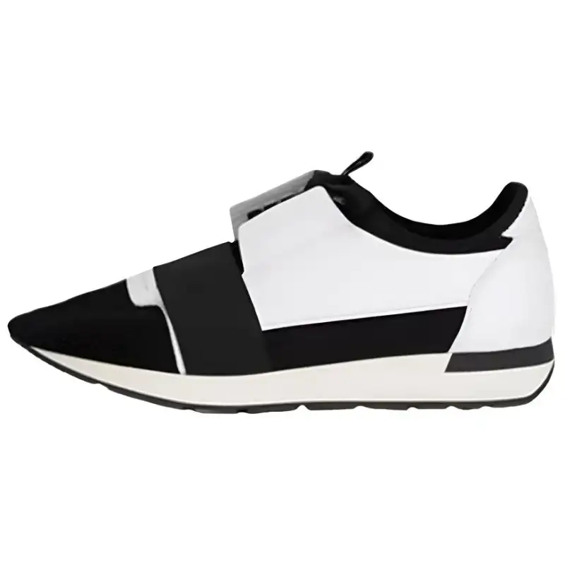Balenciaga Race Runner Low top Casual Shoes Men's Black White