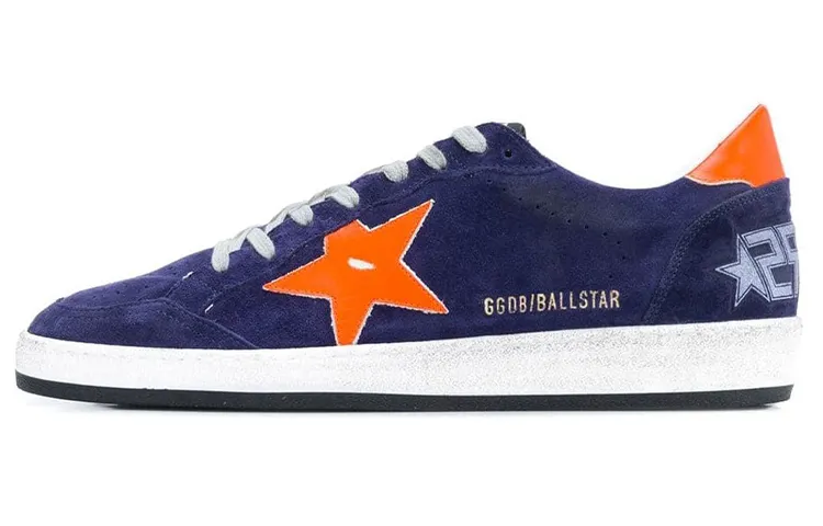 Golden Goose Ball Star Low top Stylish Skateboarding Shoes Men's Blue Distressed