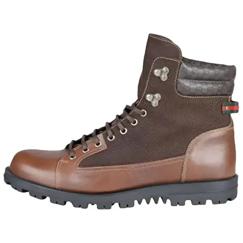 GUCCI Lace Up Leather Boot 'Cocoa'