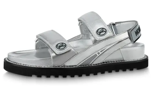 LOUIS VUITTON Paseo Comfort Beach Sandals Women's Silver