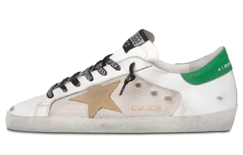 Golden Goose Super Star Skateboard Shoes Men's Low Top White/Green