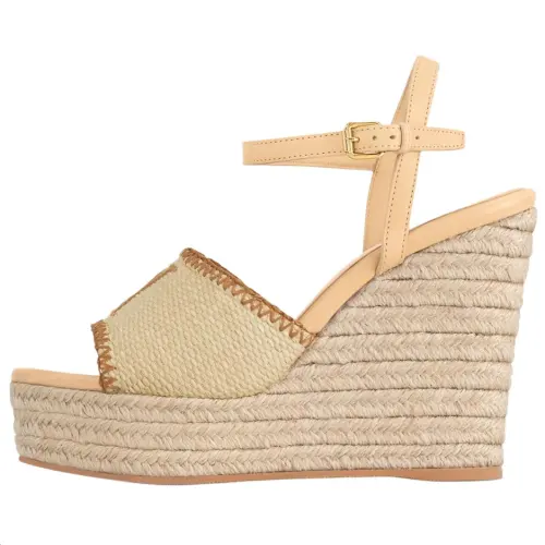 LOUIS VUITTON Helios One Strap Sandals 8.5cm Women's Beige