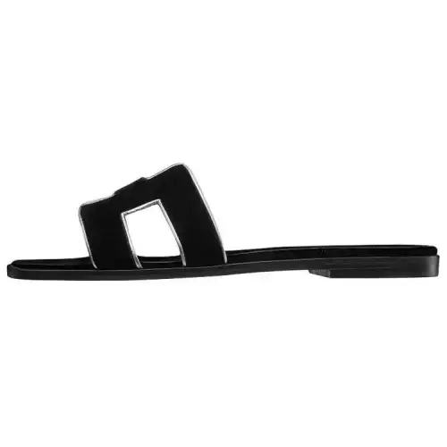 HERMES Oran Slide Slippers Women's Black