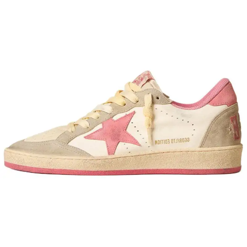 Golden Goose Ball Star Leather Skateboard Shoes Women's Pink