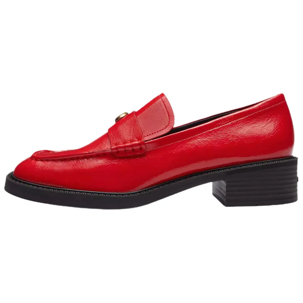 COACH Penny Leather Loafers Women's Red