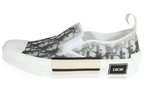 DIOR B23 Slip On Black White DIOR Oblique Canvas