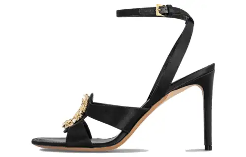 LOUIS VUITTON Met Sandals One Strap Sandals 9cm Women's Black
