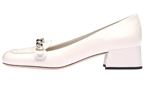 MIU MIU Chunky Heel Casual Shoes Women's White