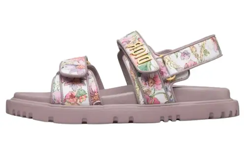 DIOR Leather Beach Sandals Women's Light Purple