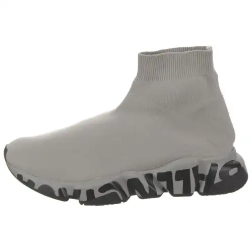 Balenciaga Graffiti Speed High top Casual Shoes Men's Gray