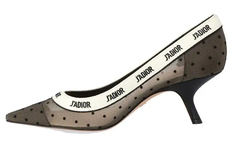 DIOR J'Adior In Plumetis Nero E Nude Irregular Heel High Heels 6.5cm Women's Black