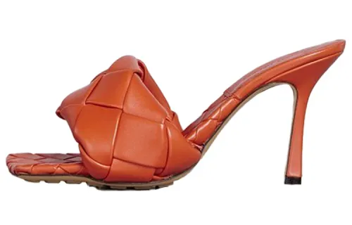 Bottega Veneta Lido Slide Slippers Women's Orange Red